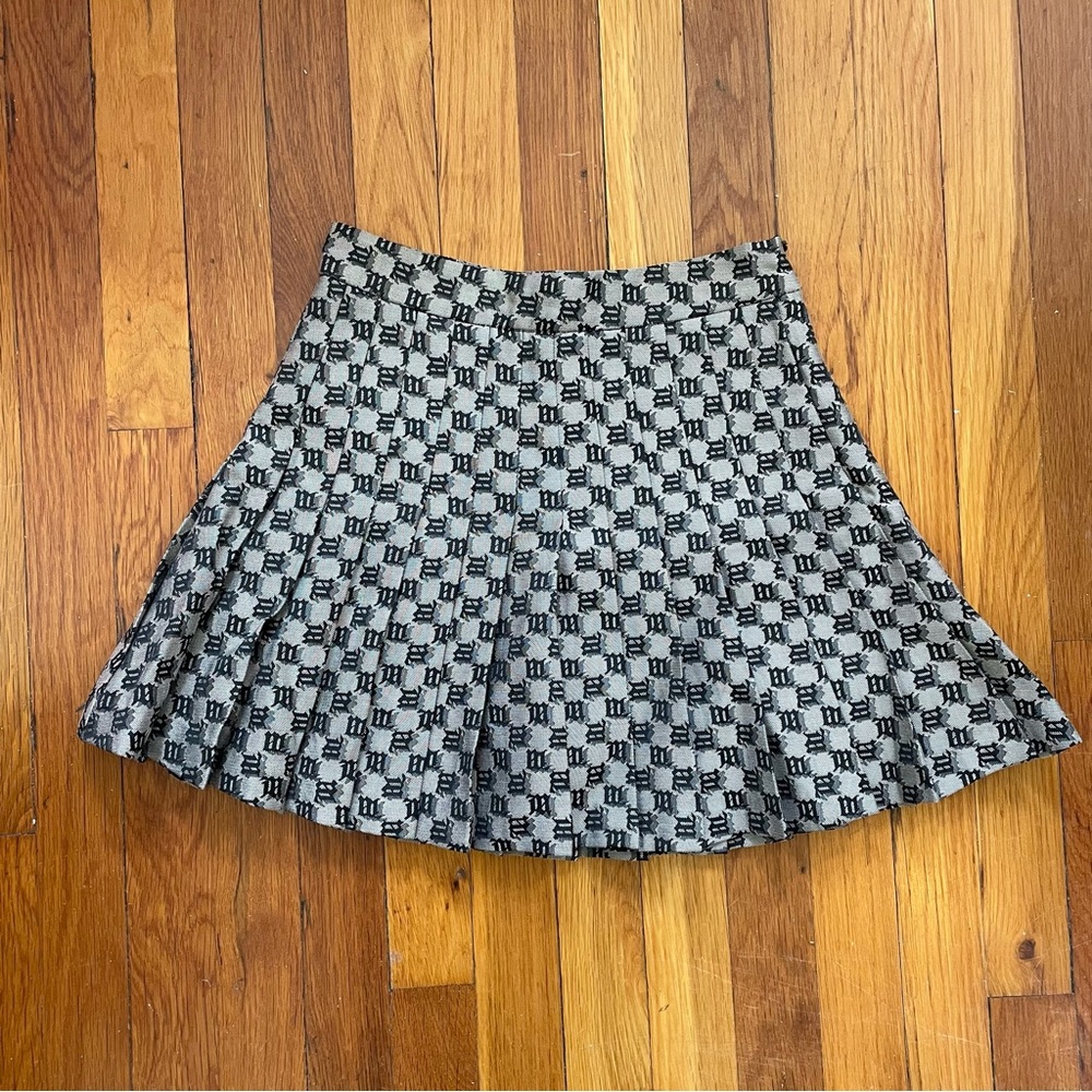 MISBHV Jacquard Monogram Pleated Mini Skirt with Shorts